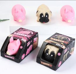 Nieuwigheidsspellen Speelgoed Decompressie Squishy Pink Lala Pig en Dog Release Druk speelgoed voor kinderen en volwassene