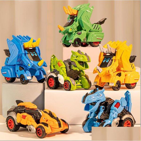 Nouveauté Jeux Jouets Inertiel Impact Déformation Jouet Dinosaure Modèle De Voiture Crash Changeant Enfant Garçon Tyrannosaure Rex Chariot En Gros Dro Dh96P