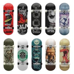 Nieuwigheid Games Houten Toets Complete Set 5 Layer Maple Wood Deck Lager Wielen Legering Truck Finger Skate Board Mini Skateboard Kid Speelgoed 230718