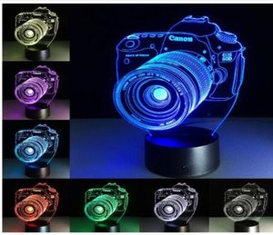 Nieuwigheid Geschenken 3D Acryl Entertainment camera illusie LED Lamp USB Tafellamp RGB Nachtlampje Romantische Nachtkastje Decoratie lamp9054678