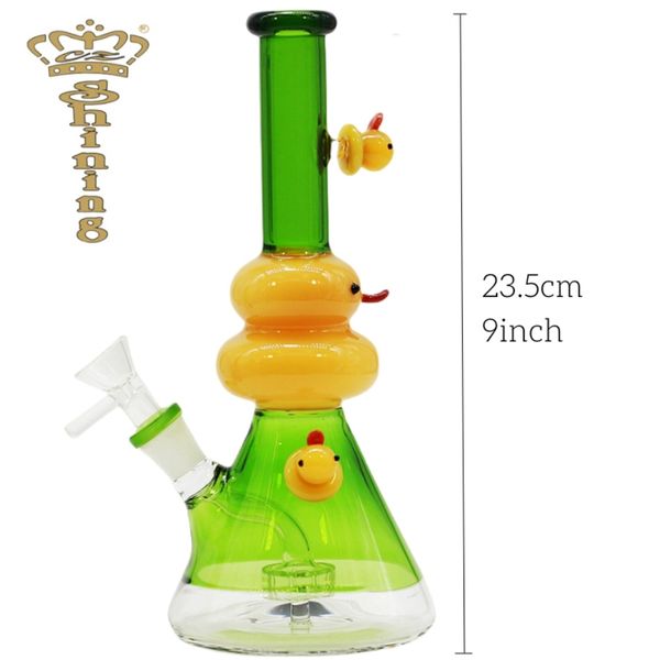 Nuevo vaso de vasas reciclador reciclador de vidrio reciclador reciclador plataforma de la plataforma del tabaquismo de 14 mm banger bongs bongs pato