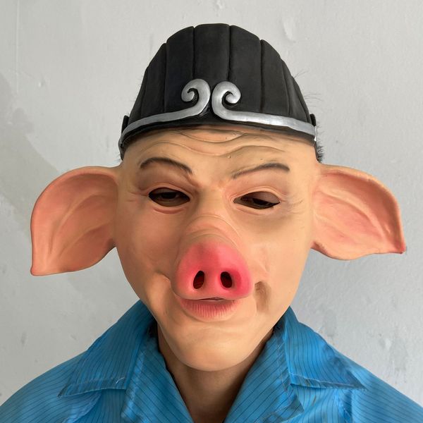 Nouveauté Halloween horreur drôle tête de cochon masque Cosplay carnaval mascarade Animal visage complet tête de cochon masque décor accessoires