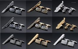 Nieuwheid Hoogwaardige manchet Links Ntransclip voor TIE PIN VOOR MEN039S Geschenk Hand Tie Bars Cufflinks Clip Set sieraden15892198