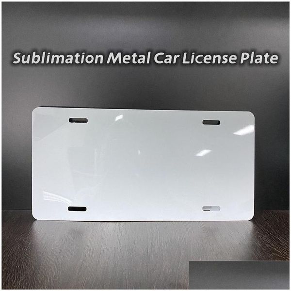 Articles de nouveauté 12X6Inches Sublimation Métal Plaque d'immatriculation de voiture Transfert de chaleur Consommables vierges Impression Diy Aluminium Z11 Drop Delivery Dhsfj