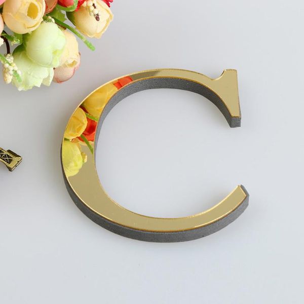 Artículos novedosos 15CM 3D espejo letras pegatinas de pared para Logo nombre alfabeto boda amor inglés decoración del hogar negro/oro/plata # T20