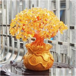 Articles de nouveauté 19cm cristal naturel arbre porte-bonheur ornements d'argent style bonsaï richesse chance Feng Shui décor à la maison T200710 livraison directe Gar Dhlug