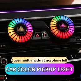 Noviteiten 24 LED-licht RGB-geluidsbediening Stemritme Ambient Pickup Lamp voor auto Diffuser Vent Clip Luchtverfrissers Geur APP 231212