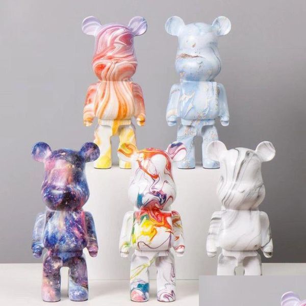 Nouvelles articles 28cm Peinture Bearblys Statue Résine Berb Violence Bear Piggy Bank Scpture Figure Ornements Libris à la maison Cadeau 220 DHPCI