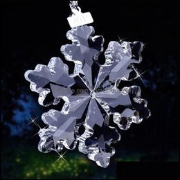 Nieuwheid items 3 vriendelijk fel helder/champagne glas kristallen sneeuwvlok ornamenten hangen aan ambachtelijke kerstboom dame gunst drop leveren dhdgn