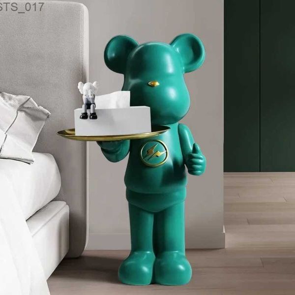 Artículos de novedad Bandeja de oso 3D Escultura de ladrillo de oso Estilo de dibujos animados de interior Escultura decorativa Modelo Almacenamiento Sala de estar Grandes regalos decorativos L2403