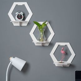 Articles de nouveauté 3 pièces organisateur mural étagère murale ensemble poinçon chevet mur présentoir mural porte-pot de fleur Tv Backgrou chambre Decora 230818