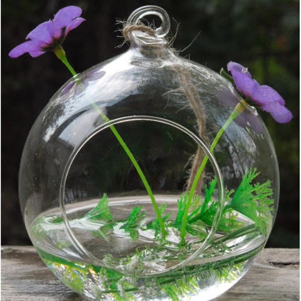 Articles de nouveauté 45 pièces/paquet diamètre 8cm Globe de Terrarium en verre avec un ouvert et deux petits trous boule de décoration de mariage à la mode