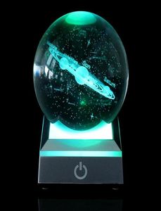 Articles de nouveauté 60cm80cm K9 Système solaire en cristal Planète Globe 3D Boule de soleil gravée au laser avec interrupteur tactile Base de lumière LED Astronomy4361689