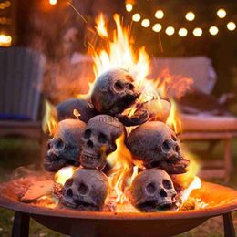 Artículos novedosos 6 piezas de fuego Halloween Fire Pits Decoración reutilizable Skeleton Fireproof Resin for Fire Chireplace Simulación de estufa J230815
