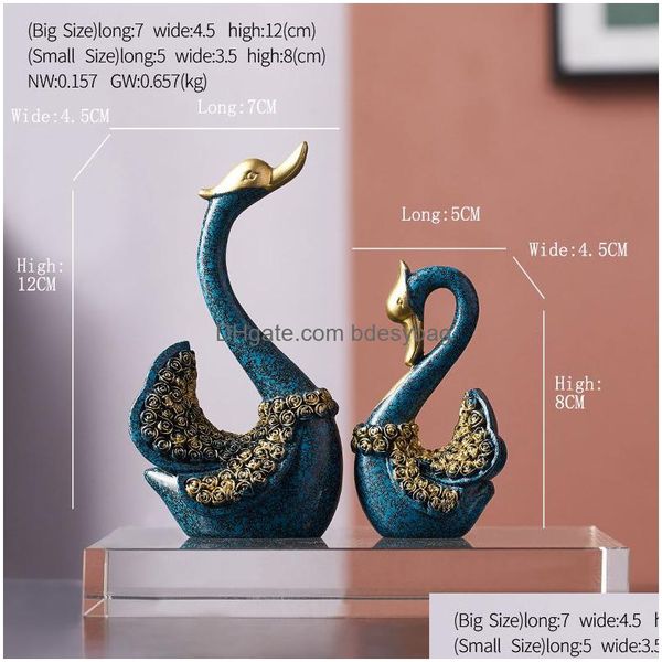 Articles de nouveauté Un couple de N Statue Home Decor Scpture Art moderne Ornements Cadeaux de mariage Décoration Accessoires pour salon T200 Dhgse