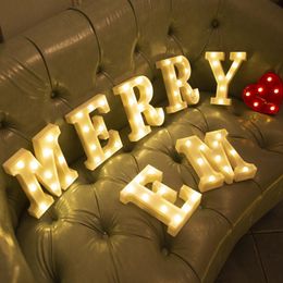 Nieuwe items Alphabet Letter Led Lights Luminous nummer Lamp Decor Batterij Nachtlicht voor huis Bruiloft Verjaardag Kerstfeest Decoratie