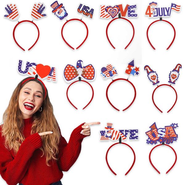 Articles de nouveauté American Independence Day Decor USA National Day Bandeau Drapeau américain Hairband Happy USA Independence Day Party Decor Photo Drops Z0411