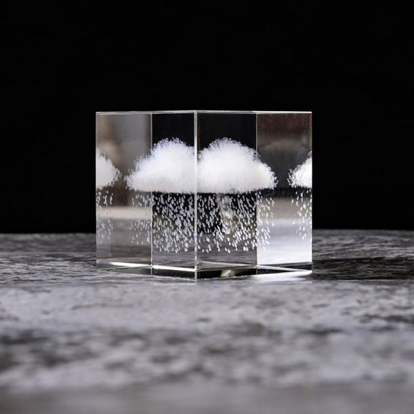 Objets de nouveauté marque Transparent Cube cristal artisanat ornements objets de collection Miniature Statue cadeaux bureau décoration de la maison