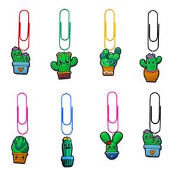 Articles de nouveauté Cactus Cartoon Paper Clips Bookmark Clamp Desk Accessoires PAPELERIE POUR ÉCOLE NURICHE CONSEUR HOME BIGRAUX UNIQUES Cadeaux OT4KD