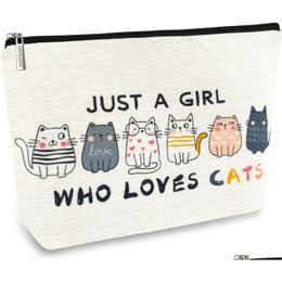 Nouvelles articles de maquillage de chat pour femmes cadeaux à thème mignon filles petit amant voyage sac cosmétique gouttes livraison de jardin décor de jardin dhhlm