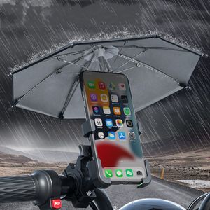 Nieuwheid items Mobiele telefoon Umbrella Sunshade Flexibele waterdichte stofdichte Mobiele telefoon Paraplu's voor rolstoelparasolfiets met elektrische voertuigen