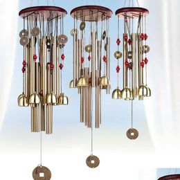 Articles de nouveauté Pièces de monnaie traditionnelles chinoises Feng Shui Wind Chime Bell Pendentif en métal pour la bonne chance Fortune Home Hanging Decor Gift T20070 Dhnuh