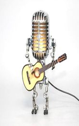 Articles de nouveauté Creative Vintage Microphone Robot tactile Table de la lampe de la lampe portable Décoration de guitare Home Office Office Office Ornements1528885