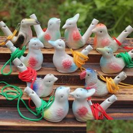 Nouveauté Articles créatifs Bird Wistle Clay Ceramic Song Glazed Chirps Bathtime Kids Toys Gift Party Favor Favel Decorat Dhelq