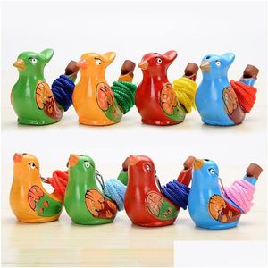 Articles de nouveauté Creative Water Bird Sifflet Céramique Argile Oiseaux Dessin Animé Enfants Cadeaux Animaux Sifflets Rétro Céramique Artisanat Home Decora Dhsd3