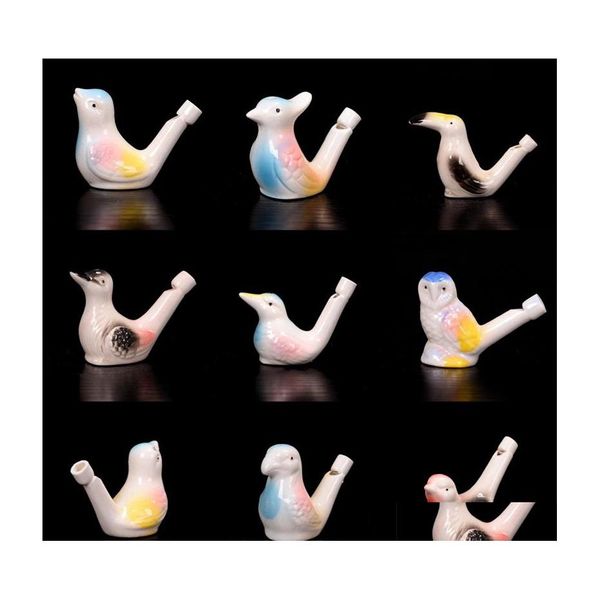 Articles de nouveauté Creative Water Bird Sifflet Argile Oiseaux Céramique Glacé Chanson Chirps Temps de Bain Enfants Jouets Cadeau Fête de Noël Faveur Accueil Dha1A