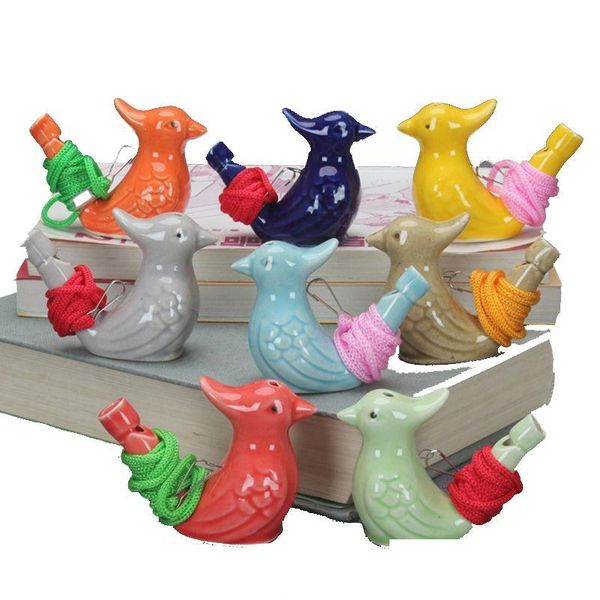 Artículos novedosos Creatividad Forma de pájaro Silbato Niños Cerámica Agua Ocarina Canción Chirps Hora del baño Juguetes para niños Regalo Entrega de la gota Inicio Gar Dhb6T