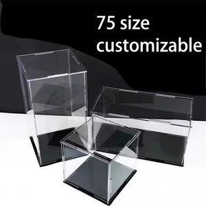 Articles de nouveauté Personnalisable 75 Taille Boîte de vitrine en acrylique transparent pour modèle de voiture Vitrine de protection anti-poussière pour Figure Doll Toy Collectibles 230818