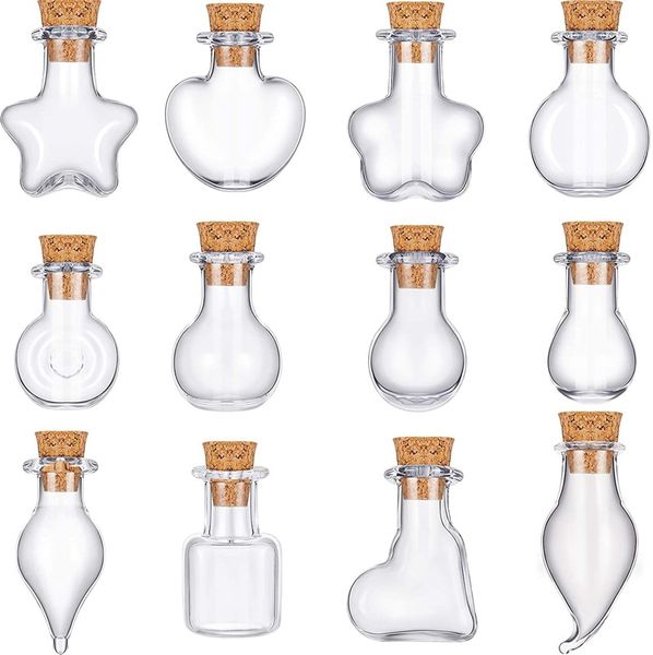 Articles de nouveauté Pendentifs DIY Bouchon de liège Flacon de stockage Mini bouteilles en verre Pots d'échantillon vides souhaitant bouteille de mariage décoration de la maison 20220607 D3