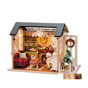 Articles de nouveauté Maison de poupée miniature bricolage maison de poupée avec meubles jouets en bois pour enfants cadeau d'anniversaire T200116 livraison directe maison Ga Dhafv