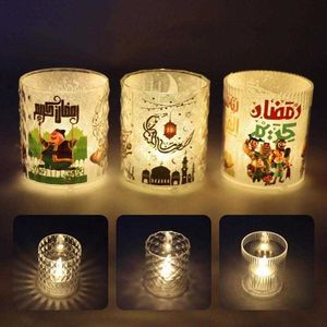 Articles de nouveauté Eid Mubarak LED bougie lumière Ramadan Kareem décoration de la maison pour 2023 fête musulmane islamique faveurs Eid AlFitr lanterne Z0411