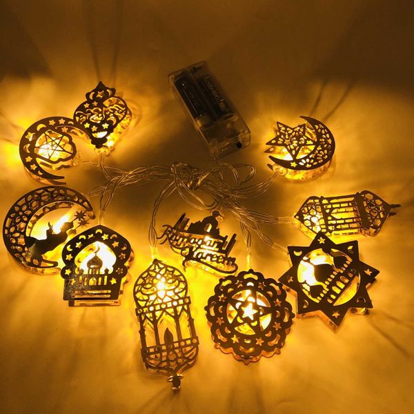 Artículos de novedad Eid Mubarak Star Moon Led String Lights Ramadan Kareem para decoración del hogar Festival musulmán islámico Suministros para fiestas Eid AlFitr Z0411