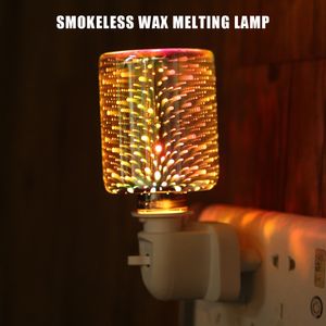Nieuwheid items Elektrische plug -in LED kaarsenwarmer licht vuurwerk Effect nachtlichten Wax smelt Dimable Aromatherapy Lamp 230816