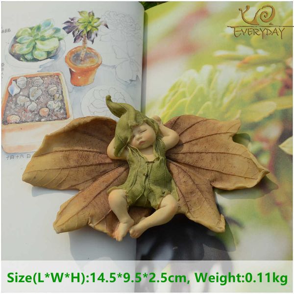 Articles de nouveauté Collection de tous les jours Ange Figurine Miniature Fée Jardin Ornement Feuille bébé Sapin de Noël Décoration pour la Maison Enfant Cadeau G230520