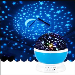 Itens de novidade Galaxy Projetor Starry Sky Rotating LED Night Light Planetário Crianças Quarto Star Lights Moon Kids Gift Lamp 231113