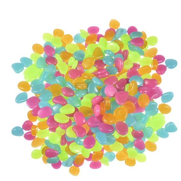 Articles de nouveauté Glow Pebbles Fluorescent Garden Luminous Color Stone Pour Walkway Allée Décorations Décor extérieur