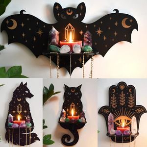 Nieuwe items Halloween Crystal Shelf PVC Animal Butterfly Stone Wall Hanging Rack Home Art Decorations Storage Stand 230818