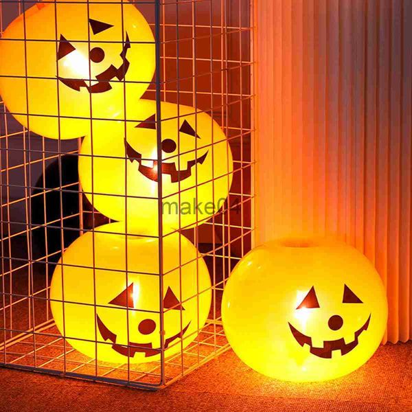 Artículos novedosos Halloween calabaza globos de luz látex globos de calabaza decoración de fiestas de halloween para hogar decoración de calabaza de halloween al aire libre j230815