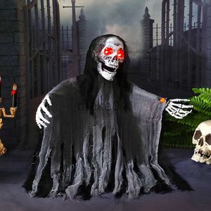 Nieuwe items Halloween Scary Swing Ghost Skull Ghost om Ground Voice Control Ghost Haunted House Props 2023 Halloween Party Decoration J230815 in te voegen