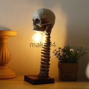 Nieuwe items Halloween Skull Skelet Lamp Room Decor Horror 3D Standbeeld Tafel Licht ornament Haunted House Party Enge Props Home Decoratie J230815