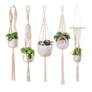 Nieuwigheid artikelen handgemaakte plant hanger bloempot voor wanddecoratie binnenplaats tuin wandmontage bloempot netto tas