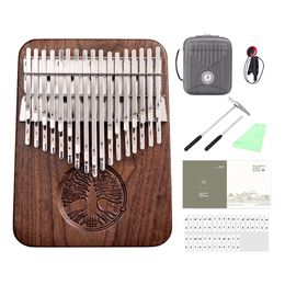 Noviteiten Hluru Professional Kalimba 34 Toetsen Zwart Walnoot Toon Toets B / C Duim Piano 24 Toetsen Houten Volledig Massief Kalimba Geen Klankgat Mbira 230727