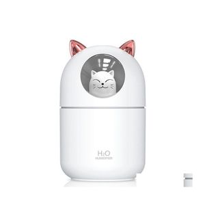 Nieuwe items Home Appliances USB -luchtbevochtiger 300 ml Leuke Pet Trasonic Cool Mist Aroma Air Oil Diffuser Romantische kleur LED LAMP DRAP D OTHBW