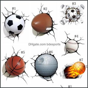 Artículos novedosos Decoración para el hogar Jardín Pegatinas para autos en 3D Simation Baloncesto Béisbol Fútbol Etiqueta Estilo exterior Estiramientos Decoración Bola 7