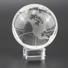 Nieuwigheid Items K9 Crystal Glas Aarde Model Pography Lens Bal Creatieve Kerstmis Gift Thuiskantoor Decoratie Sphere 80mm Globe met Stand Base