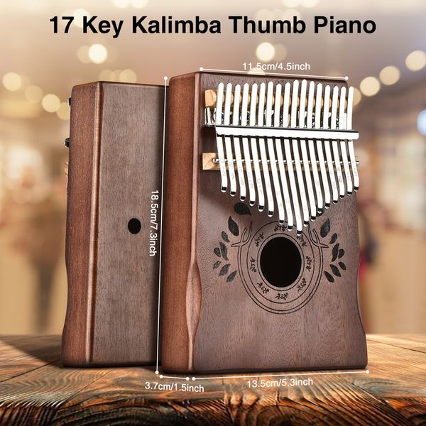 Kalimba Thumb Piano 17 touches Kalimba Music Machines Kid Pianos musicaux professionnels Clavier Finger Piano avec livre d'apprentissage 230727